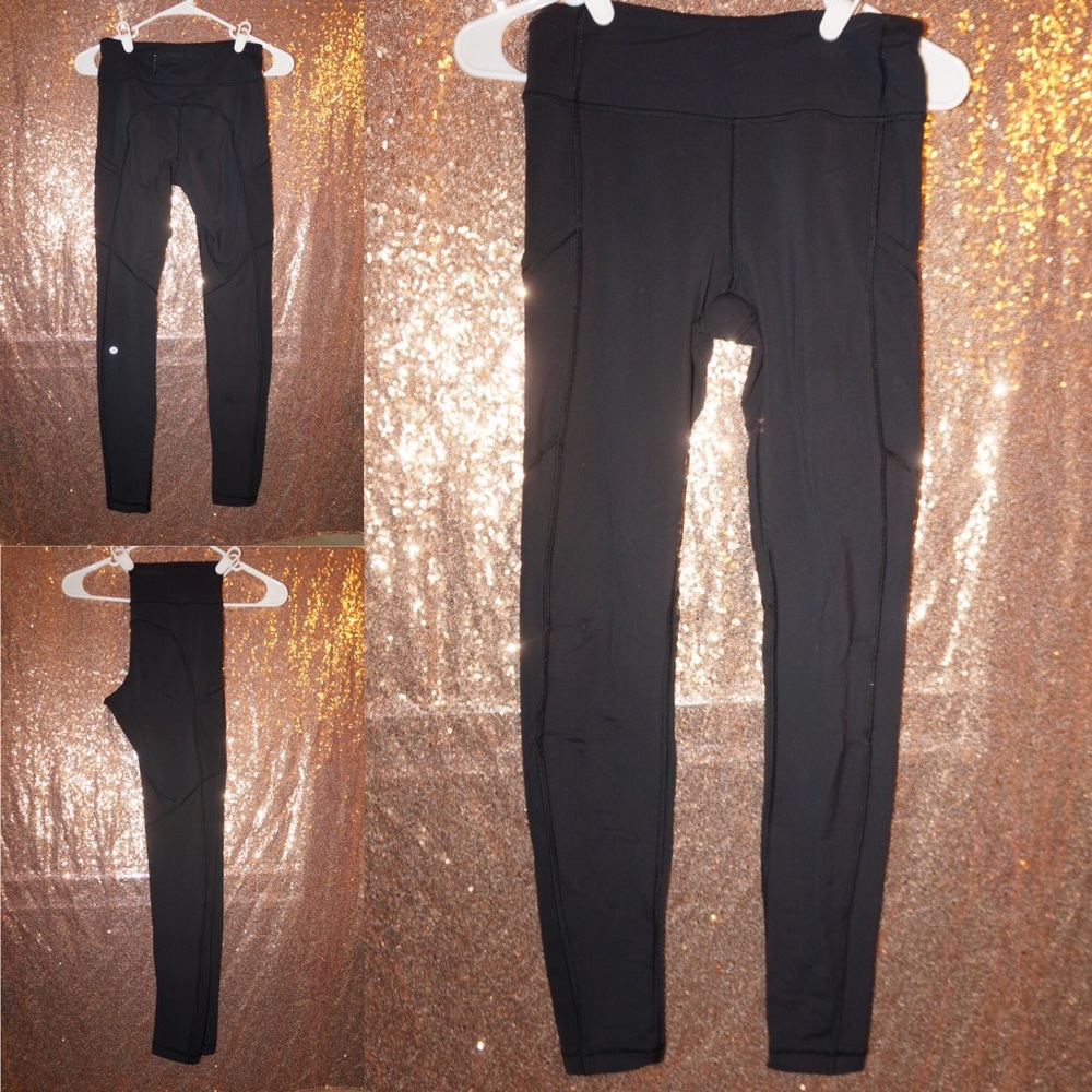 Lulu Lemon Black Skinny Leg Pants w Pocket